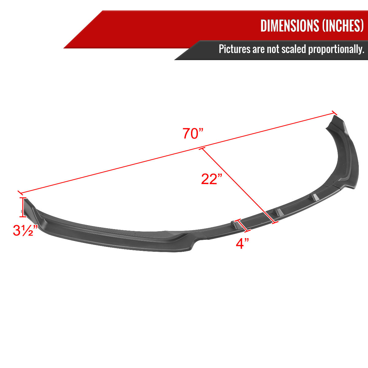 2017-2018 Hyundai Elantra Matte Black Polypropylene 3PC Bumper Lip