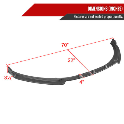 2017-2018 Hyundai Elantra Matte Black Polypropylene 3PC Bumper Lip