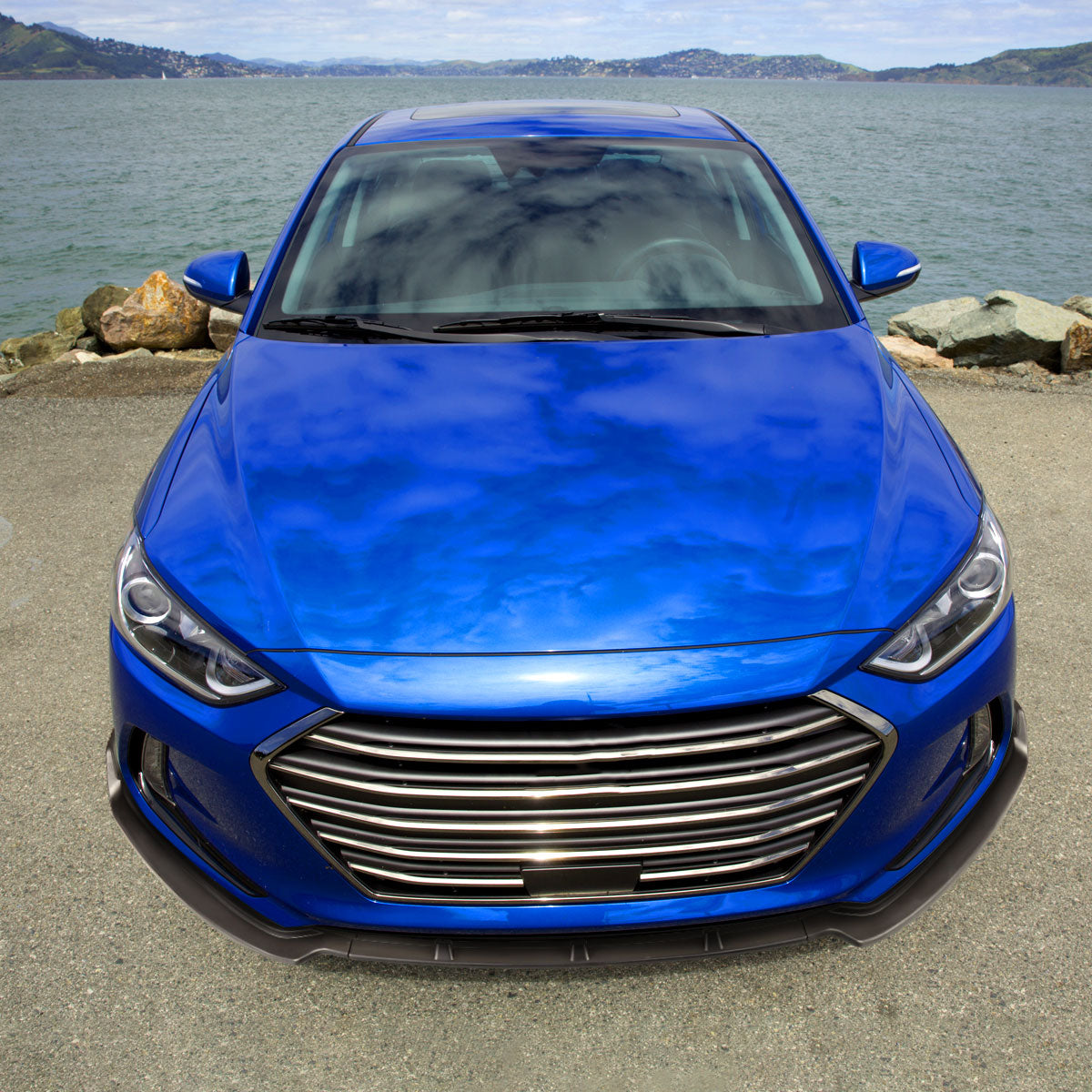 2017-2018 Hyundai Elantra Matte Black Polypropylene 3PC Bumper Lip