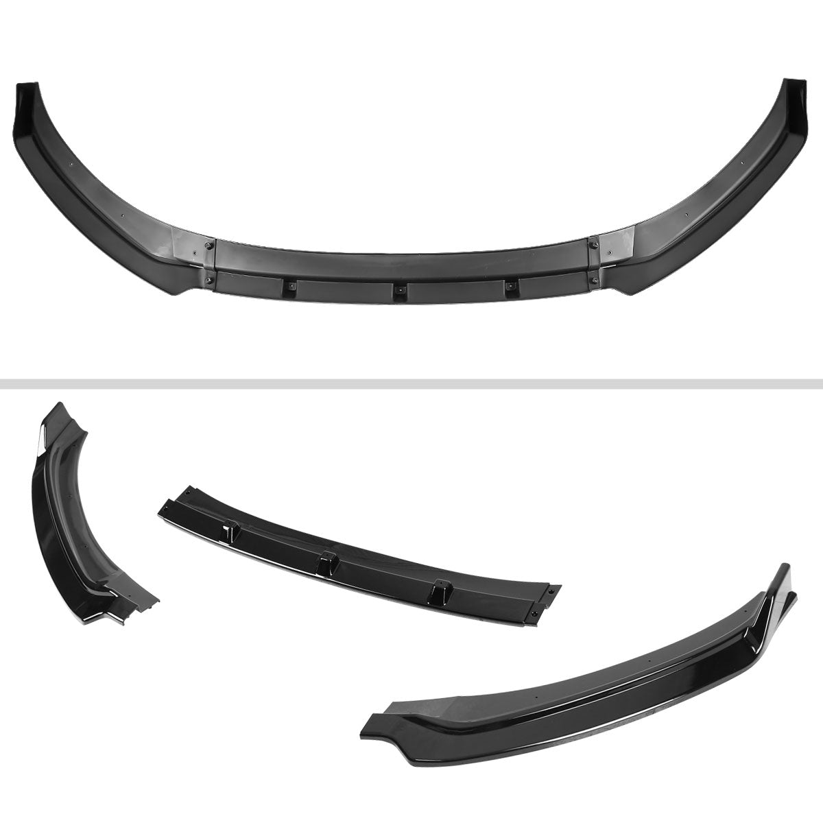 2017-2018 Hyundai Elantra Glossy Black Polypropylene 3PC Bumper Lip