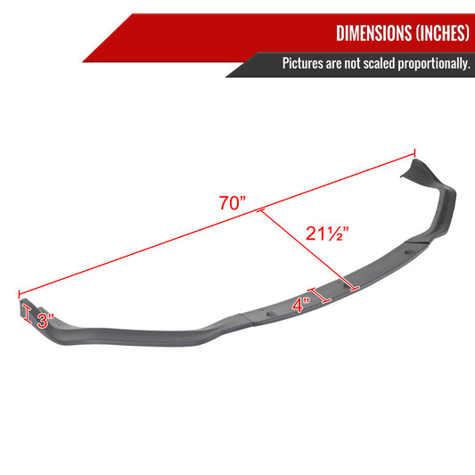 2014-2016 Lexus IS250 F-Sport Matte Black 3PC Front Bumper Lip Splitter Kit
