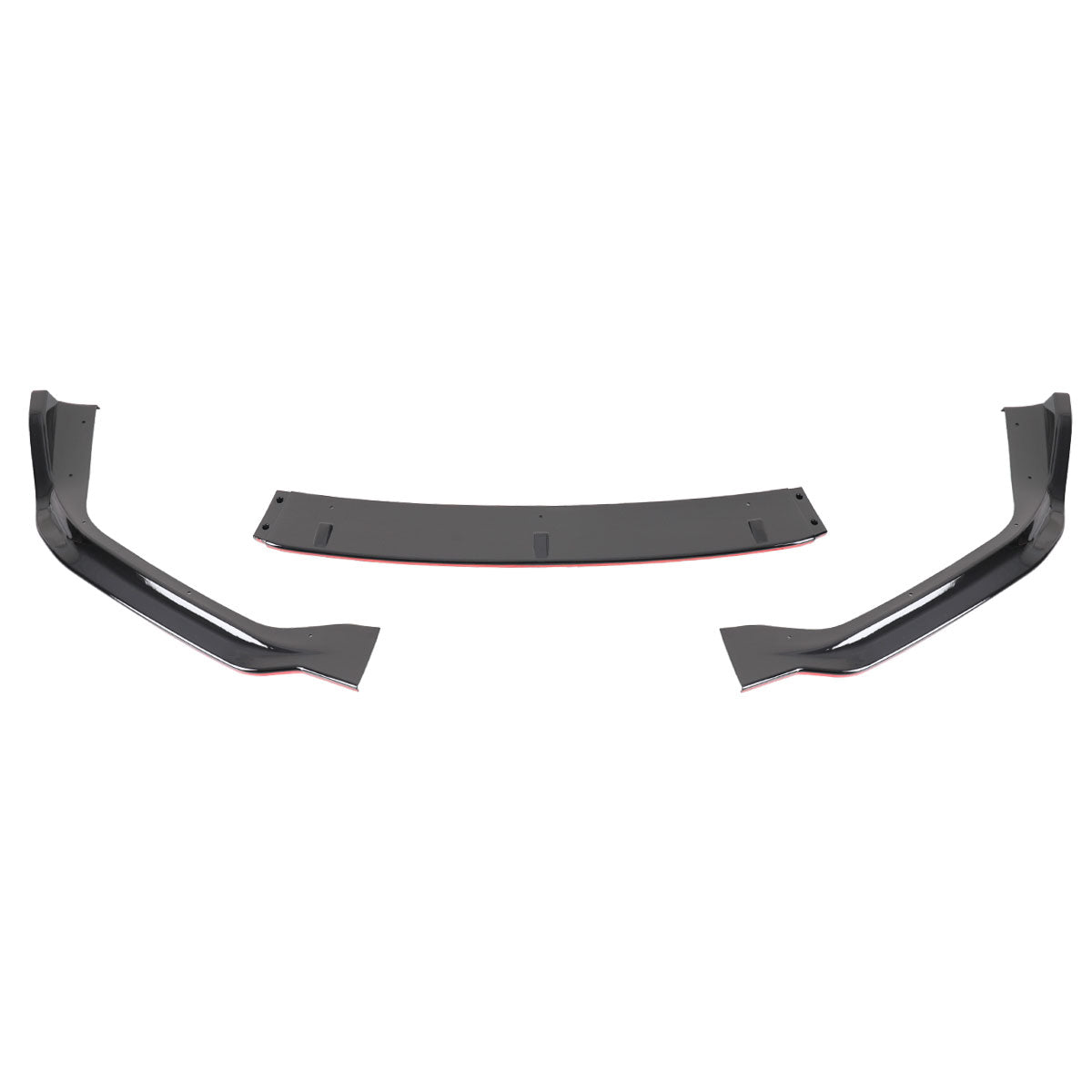 2014-2016 Lexus IS250 F-Sport Glossy Black/Red Trim 3PC Front Bumper Lip Splitter Kit