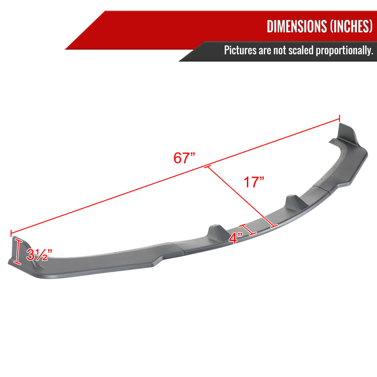 2017-2020 Lexus IS200t/IS300/IS350 Matte Black 3PC Front Bumper Lip Splitter Kit