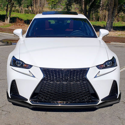 2017-2020 Lexus IS200t/IS300/IS350 Glossy Black 3PC Front Bumper Lip Splitter Kit