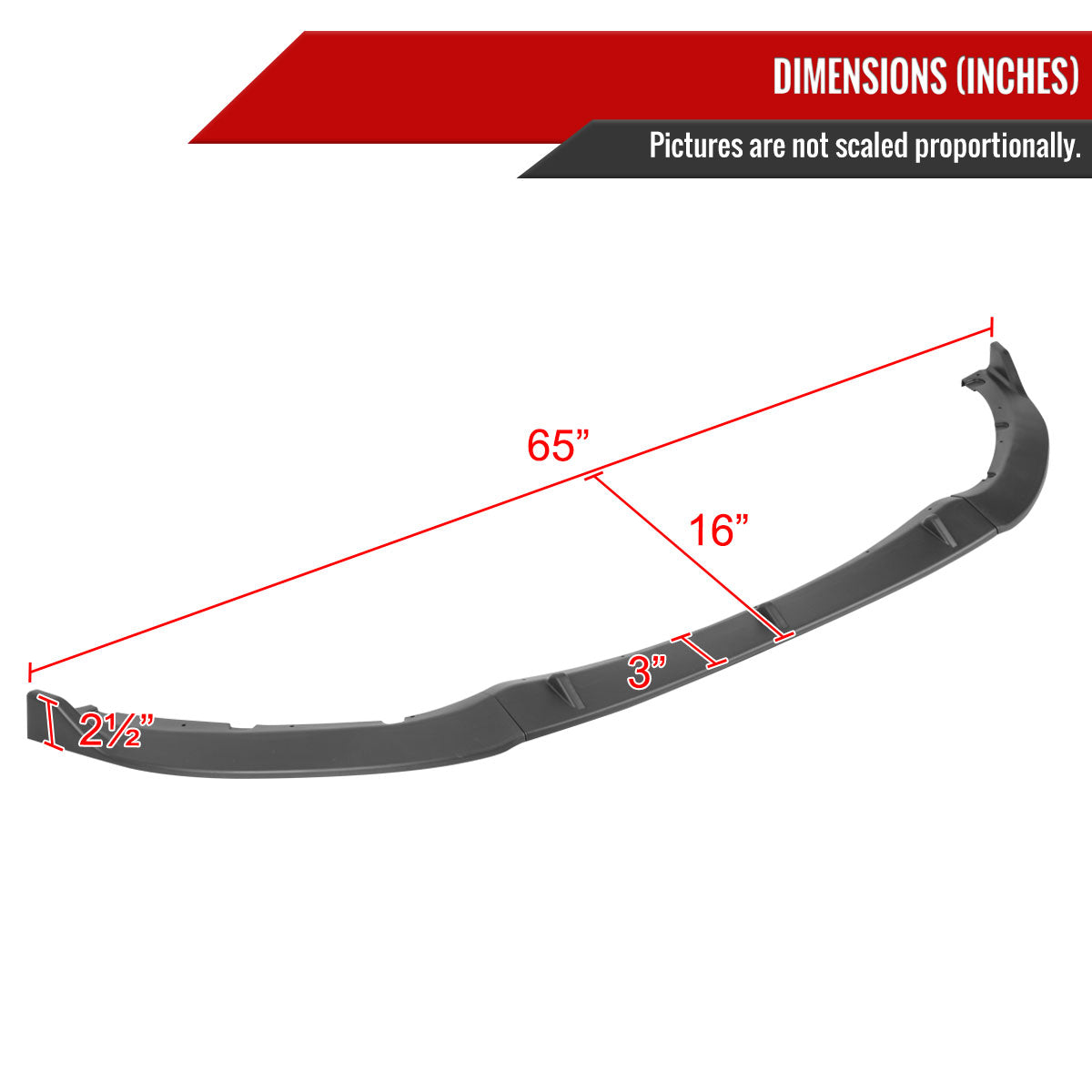 2016-2025 Mazda Miata MX-5 Matte Black 3PC Front Bumper Lip Splitter Kit