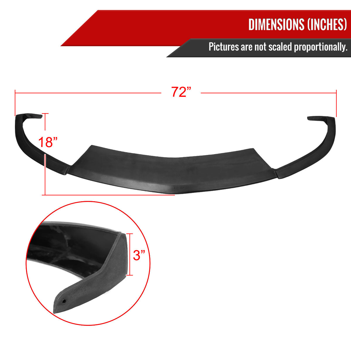 2005-2009 Ford Mustang V8 Polyurethane CV2 Style Bumper Lip