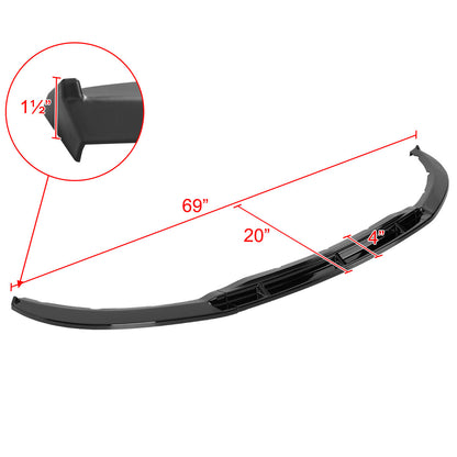 2013-2014 Ford Mustang Glossy Black 3PC Front Bumper Lip Splitter Kit
