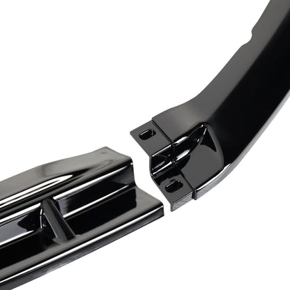 2013-2014 Ford Mustang Glossy Black 3PC Front Bumper Lip Splitter Kit