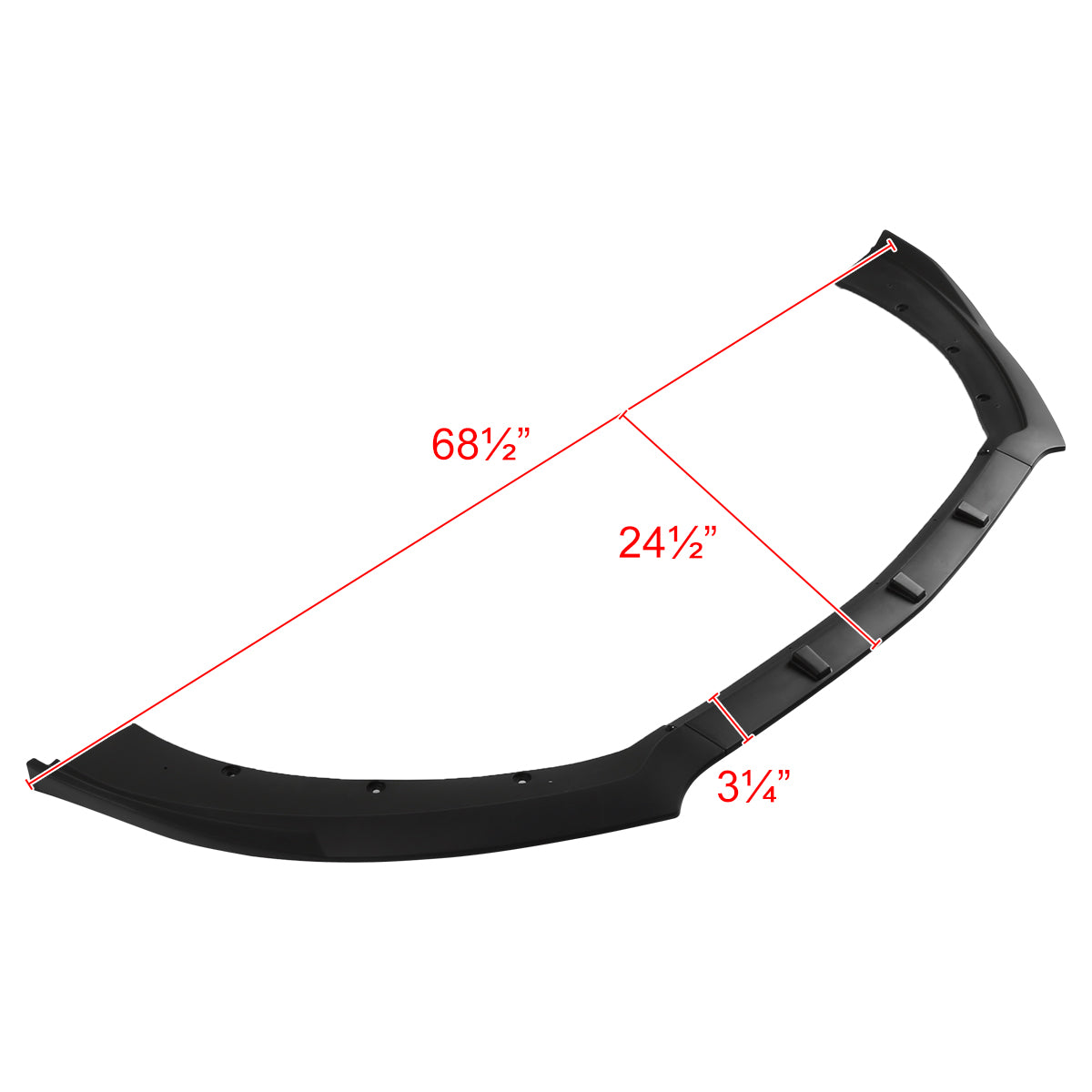 2015-2017 Ford Mustang Matte Black Polypropylene 3PC Bumper Lip
