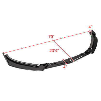 2014-2018 Mazda 3 Glossy Black Polypropylene 3PC Bumper Lip