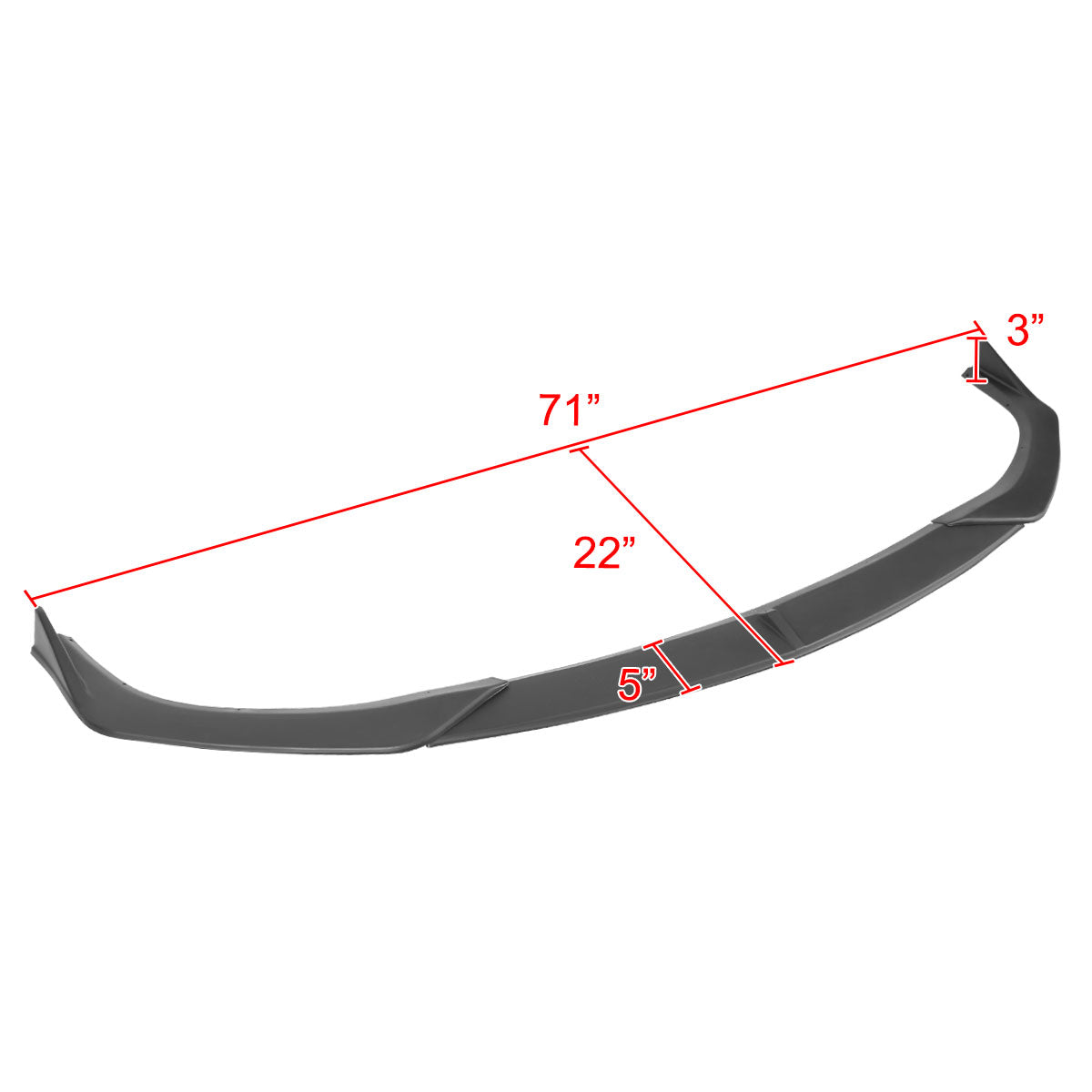2019-2020 Mazda 3 Matte Black Polypropylene 3PC Front Bumper Lip Set