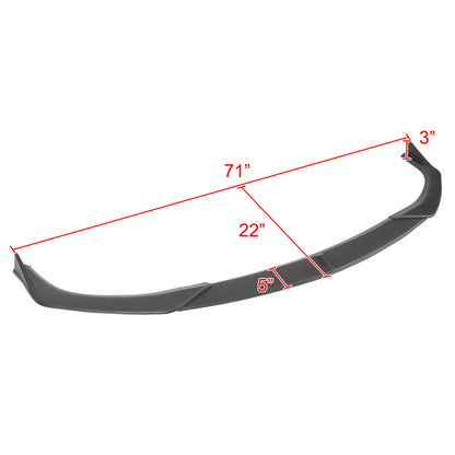 2019-2020 Mazda 3 Matte Black Polypropylene 3PC Front Bumper Lip Set