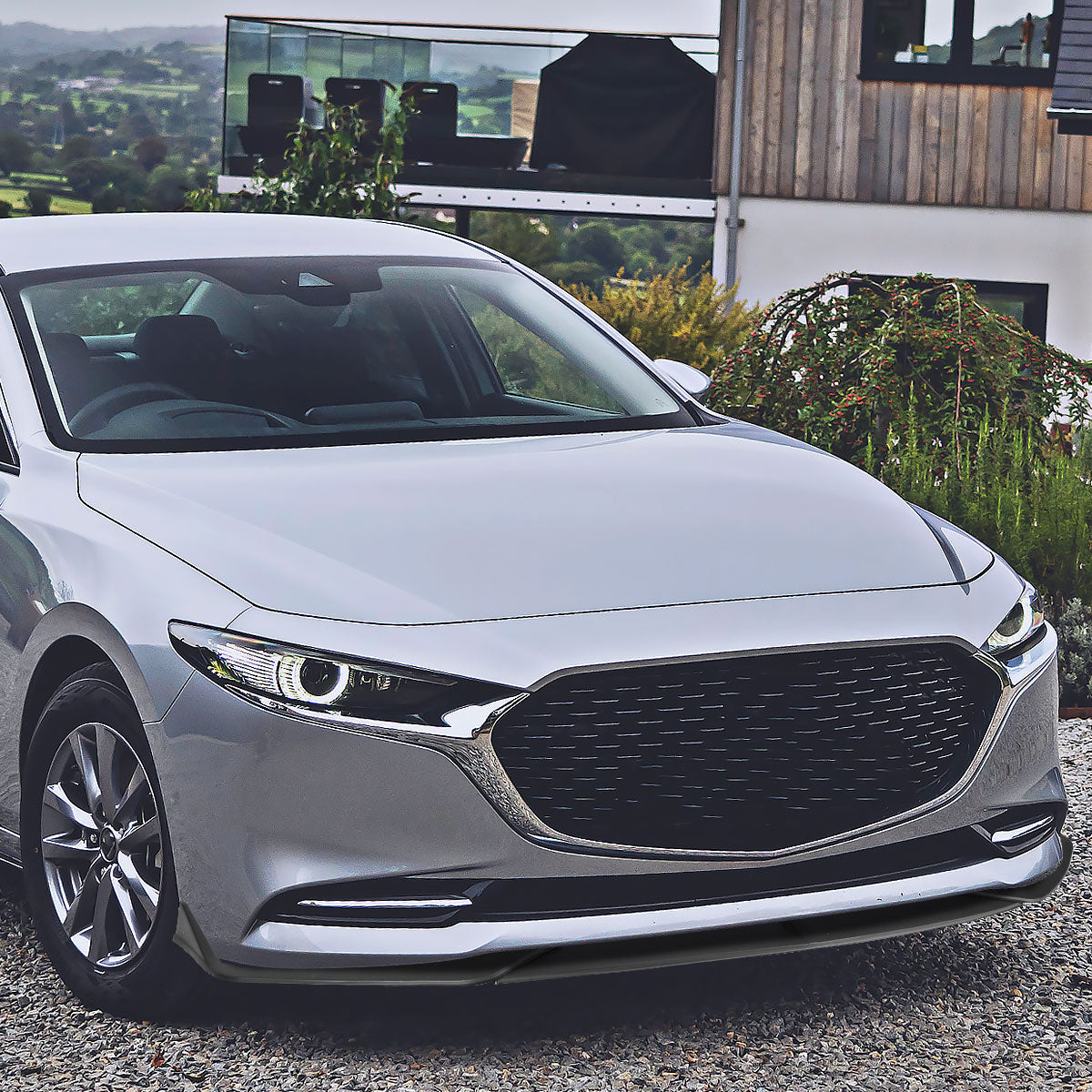 2019-2020 Mazda 3 Matte Black Polypropylene 3PC Front Bumper Lip Set
