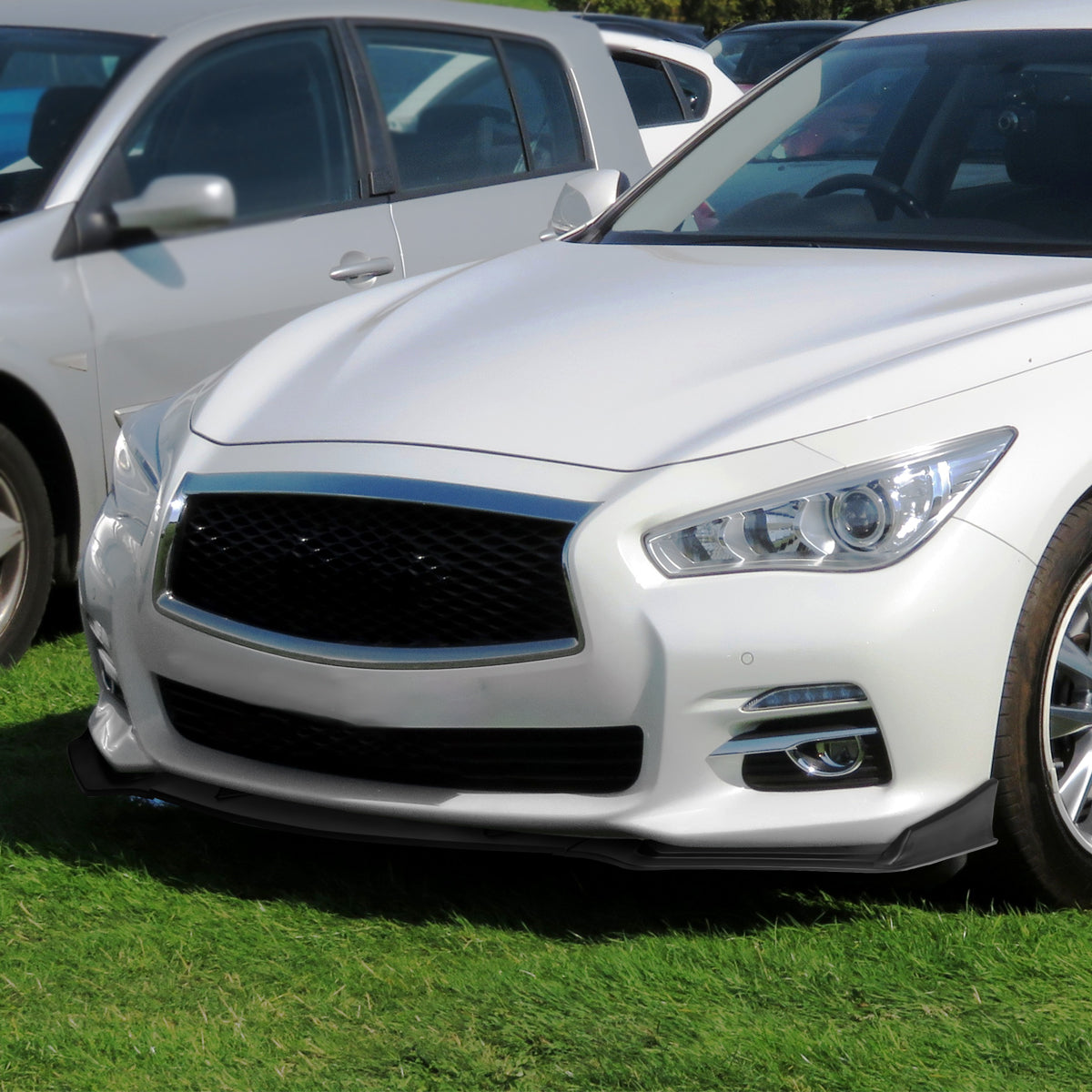 2014-2018 Infiniti Q50 Sport Matte Black Polypropylene 3PC Bumper Lip