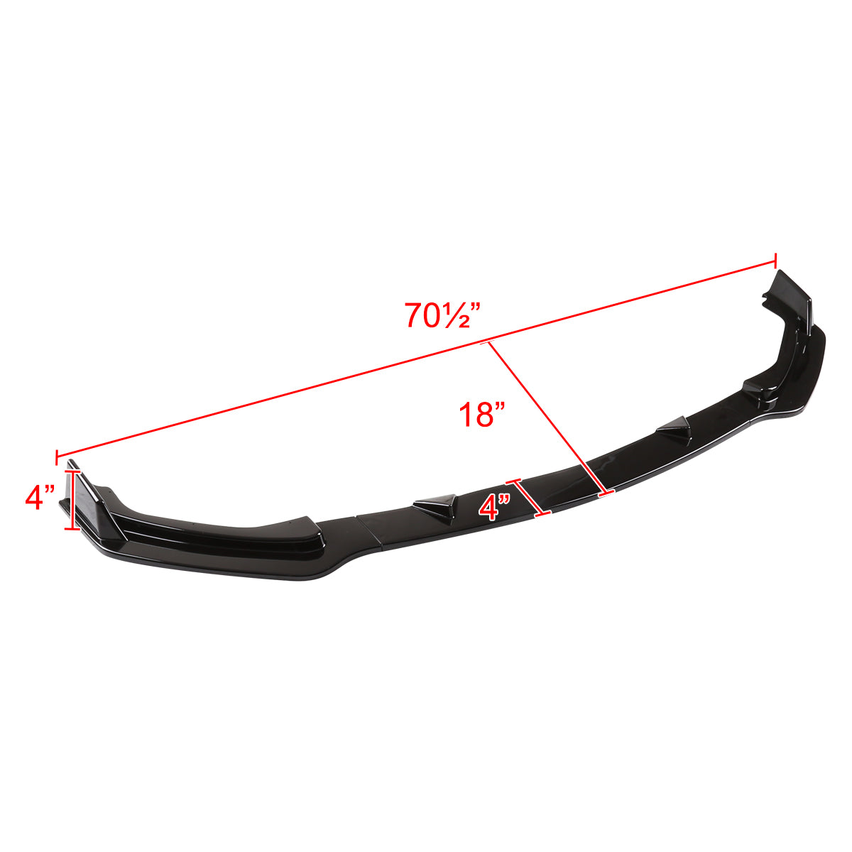 2014-2017 Infiniti Q50 Glossy Black Polypropylene 3PC Bumper Lip
