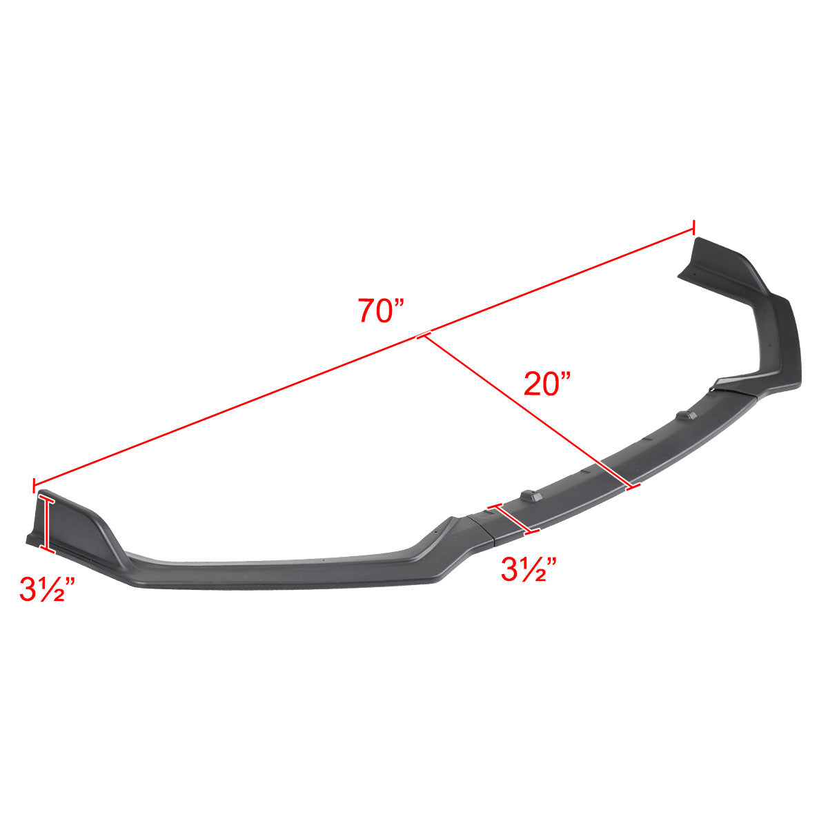 2018-2020 Infiniti Q50 Sport Matte Black Polypropylene 3PC Bumper Lip Set