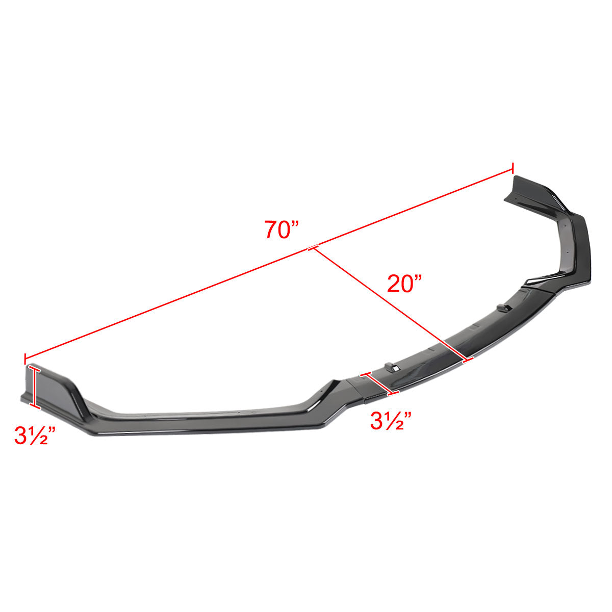 2018-2020 Infiniti Q50 Sport Glossy Black Polypropyelen 3PC Bumper Lip Set
