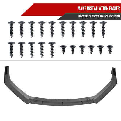 2018-2019 Hyundai Sonata Glossy Black 3PC Front Bumper Lip Splitter Kit