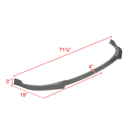2018-2021 Kia Stinger Matte Black 3PC Front Bumper Lip Splitter Kit