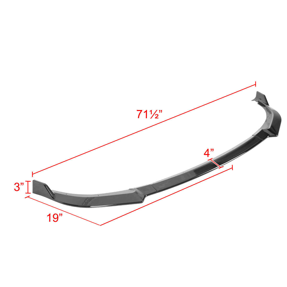 2018-2021 Kia Stinger Glossy Black 3PC Front Bumper Lip Splitter Kit