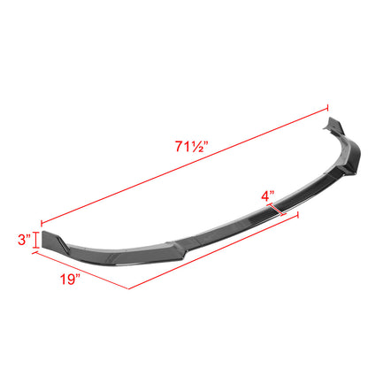 2018-2021 Kia Stinger Glossy Black 3PC Front Bumper Lip Splitter Kit