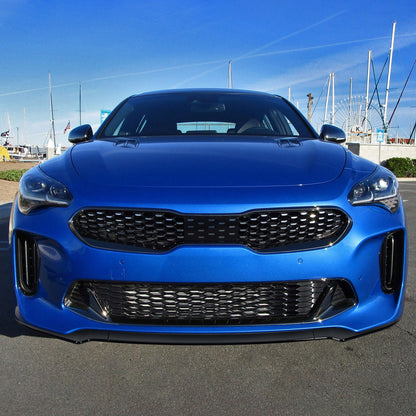 2018-2021 Kia Stinger Glossy Black 3PC Front Bumper Lip Splitter Kit