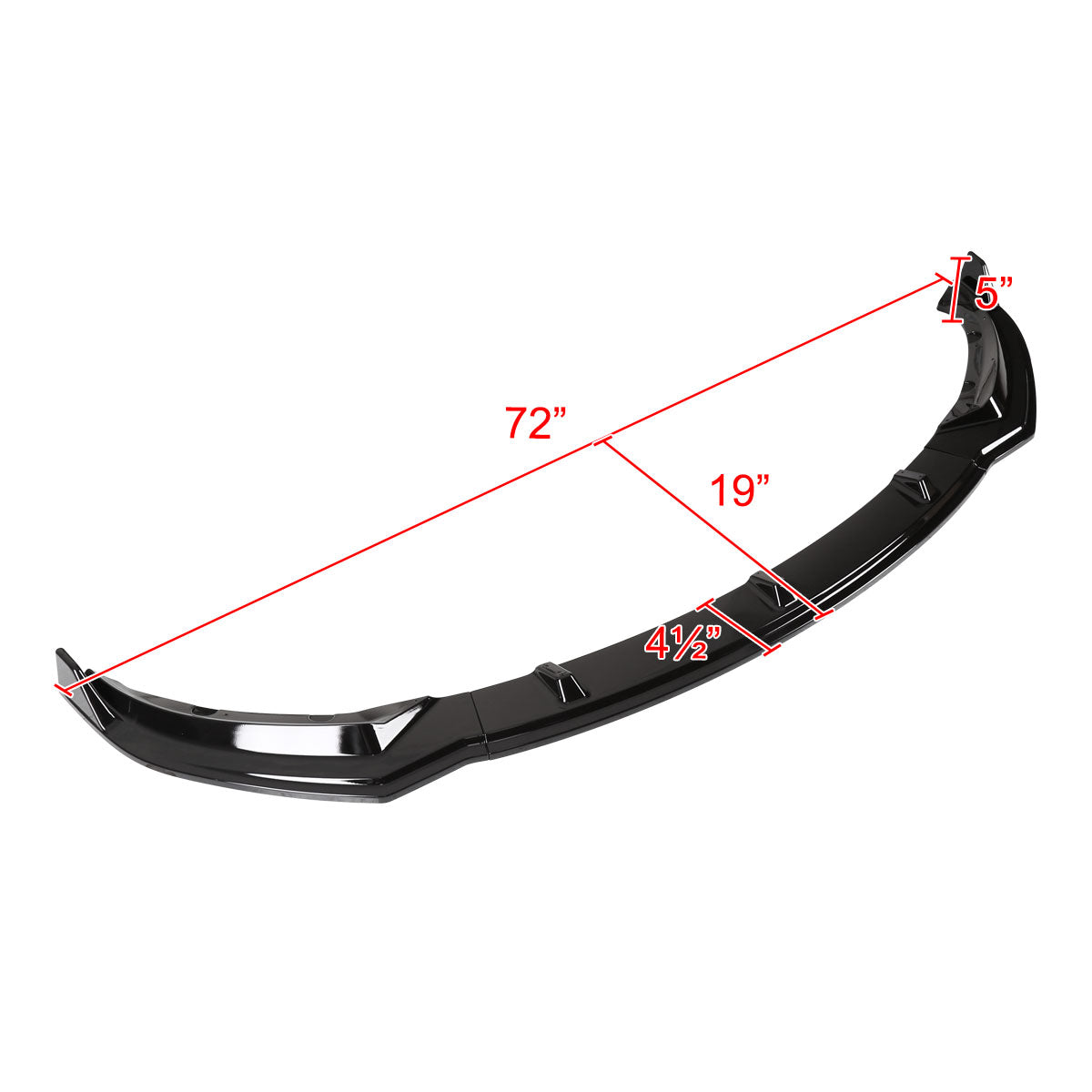 2017-2020 Tesla Model 3 Glossy Black Polypropylene 3PC Bumper Lip