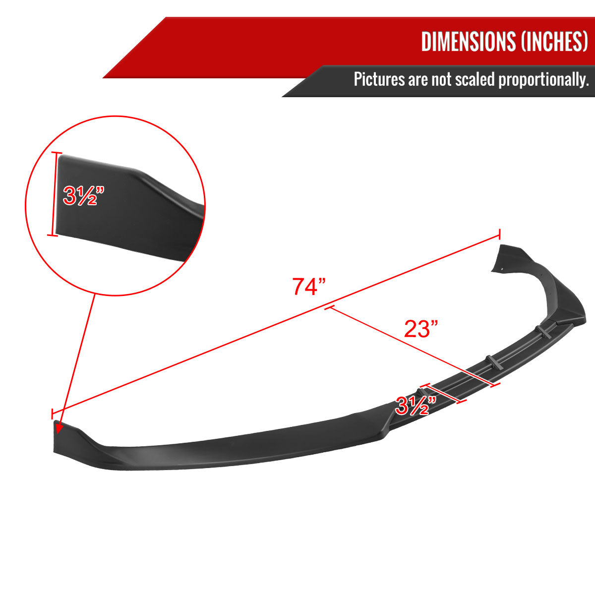 2016-2020 Tesla Model S Matte Black 3PC Front Bumper Lip Splitter Kit