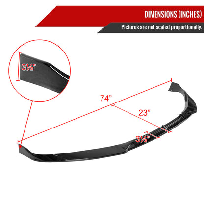 2016-2020 Tesla Model S Glossy Black 3PC Front Bumper Lip Splitter Kit