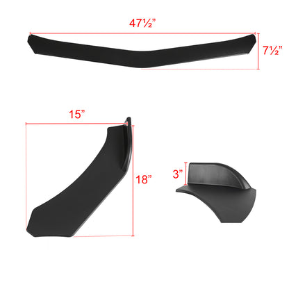 Universal Matte Black Polypropylene 3PC Bumper Lip