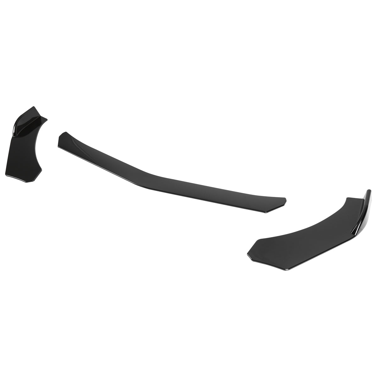 Universal Glossy Black Polypropylene 3PC Bumper Lip