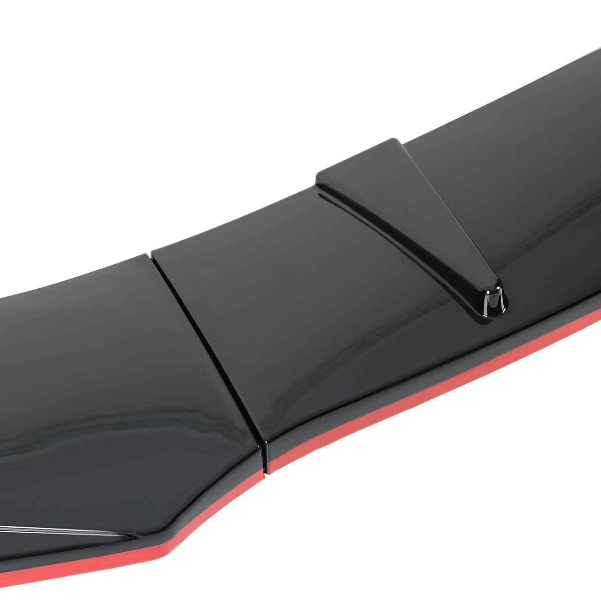 Universal Glossy Black/Red Trim Polypropylene 3PC Bumper Lip Set