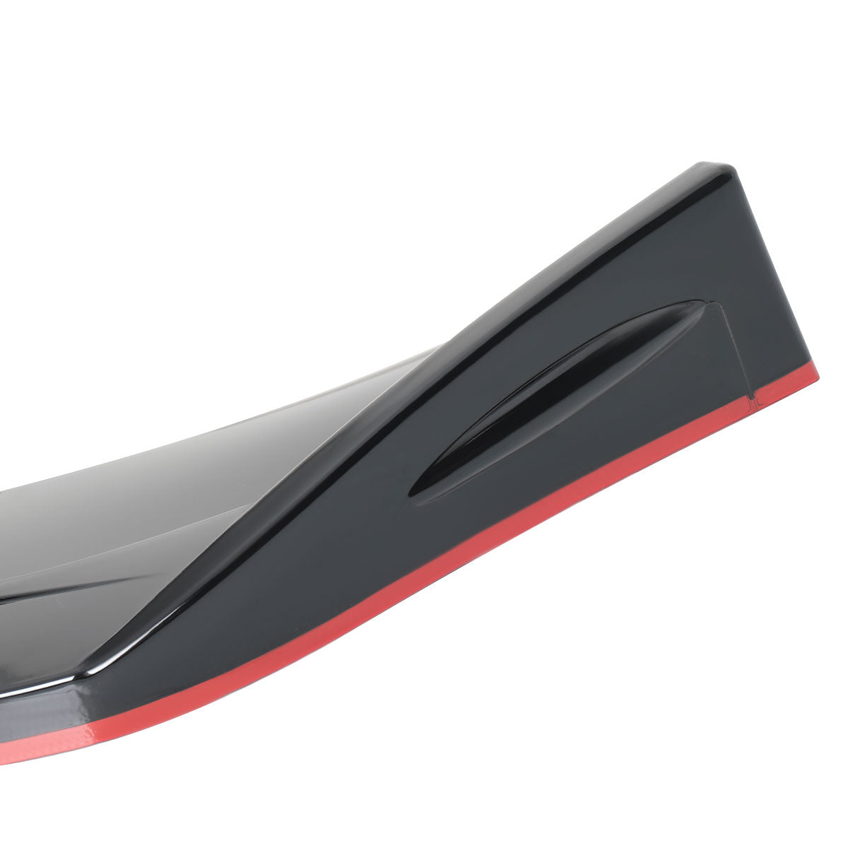 Universal Glossy Black/Red Trim Polypropylene 3PC Bumper Lip Set