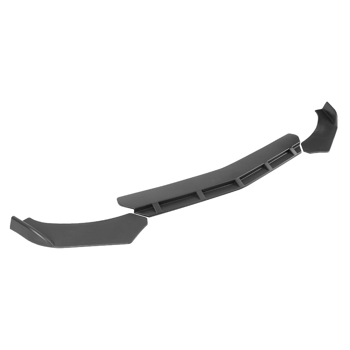 Universal Matte Black Polypropylene 3PC Front Bumper Lip Set