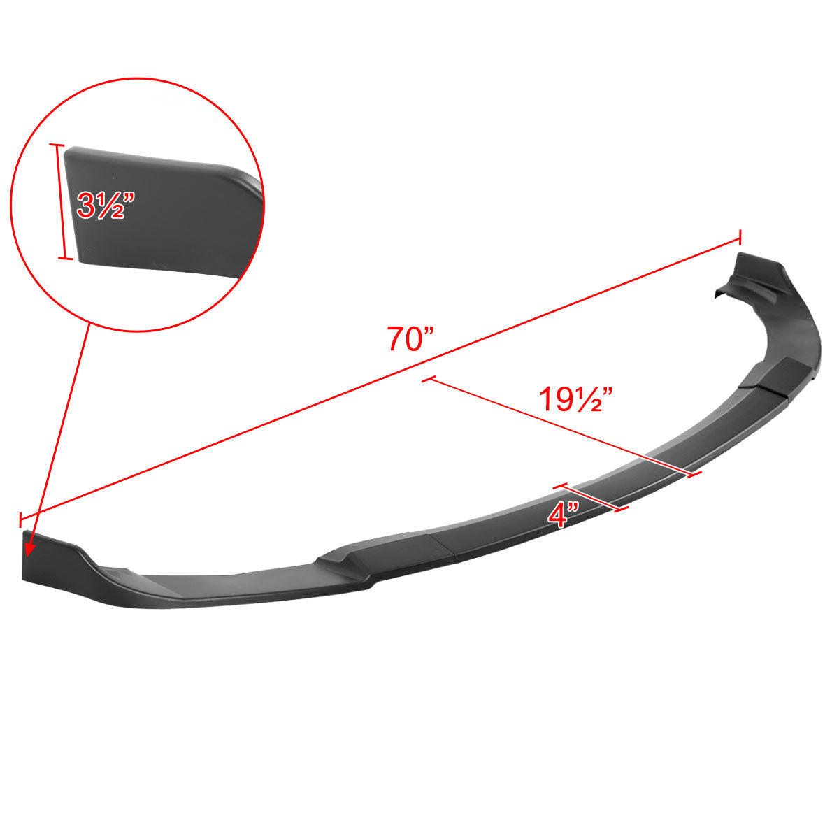 2012-2017 Hyundai Veloster Matte Black 3PC Front Bumper Lip Splitter Kit