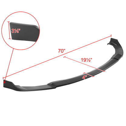 2012-2017 Hyundai Veloster Matte Black 3PC Front Bumper Lip Splitter Kit