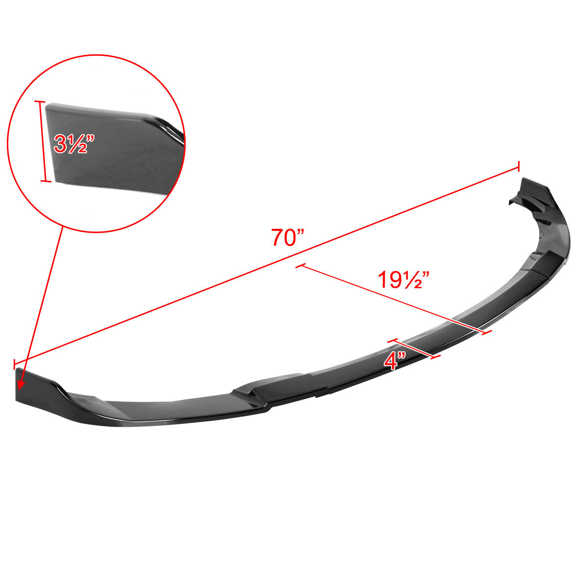 2012-2017 Hyundai Veloster Glossy Black 3PC Front Bumper Lip Splitter Kit