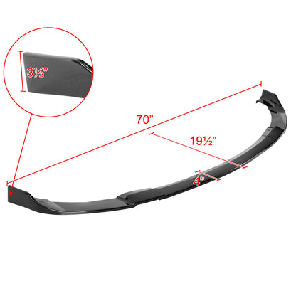 2012-2017 Hyundai Veloster Glossy Black 3PC Front Bumper Lip Splitter Kit