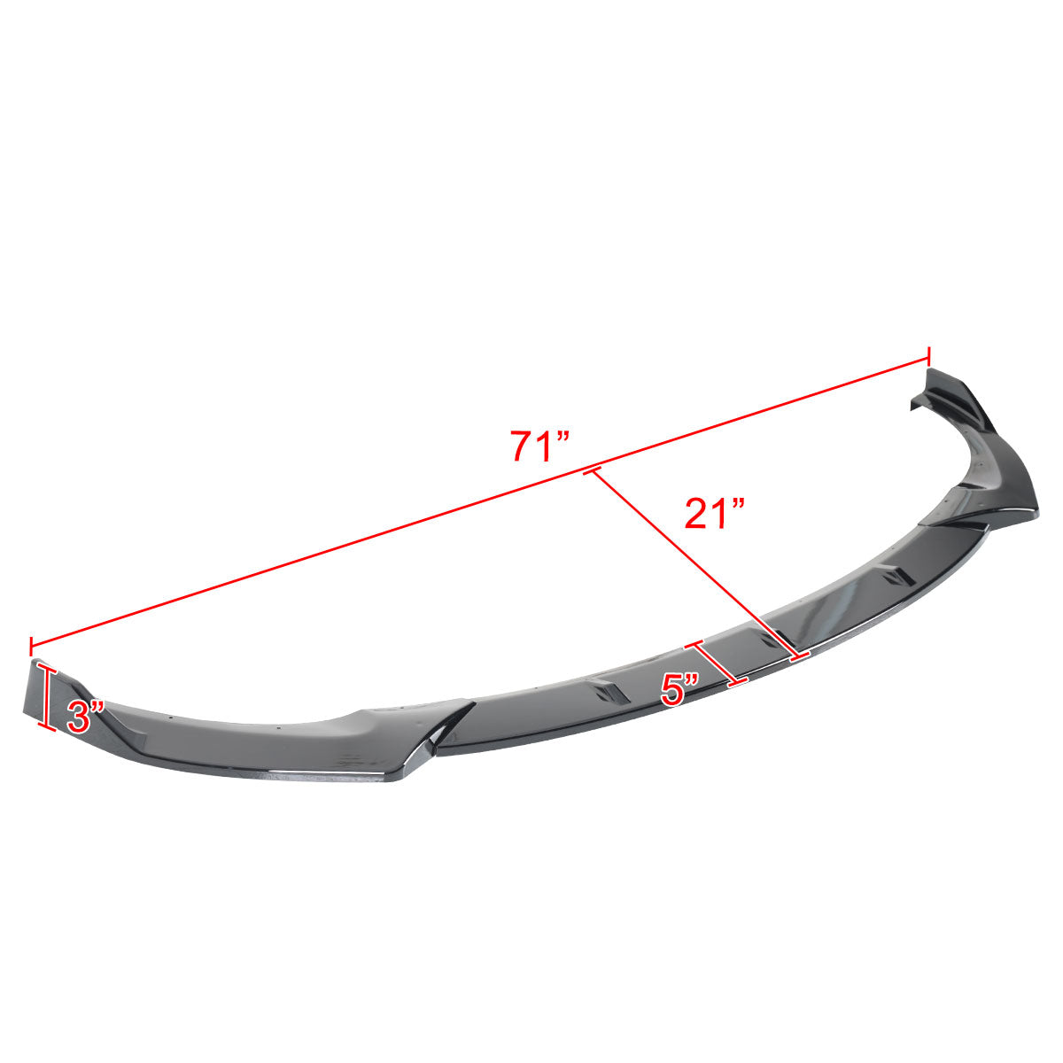 2013-2017 Hyundai Veloster Turbo Glossy Black 3PC Front Bumper Splitter Kit