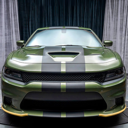 2015-2019 Dodge Charger SRT Glossy Yellow ABS 2PC Front Bumper Lip Splitters