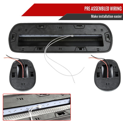 Universal 3PC Set Roof Cab Amber LED Lights (Black Housing/Clear Lens)