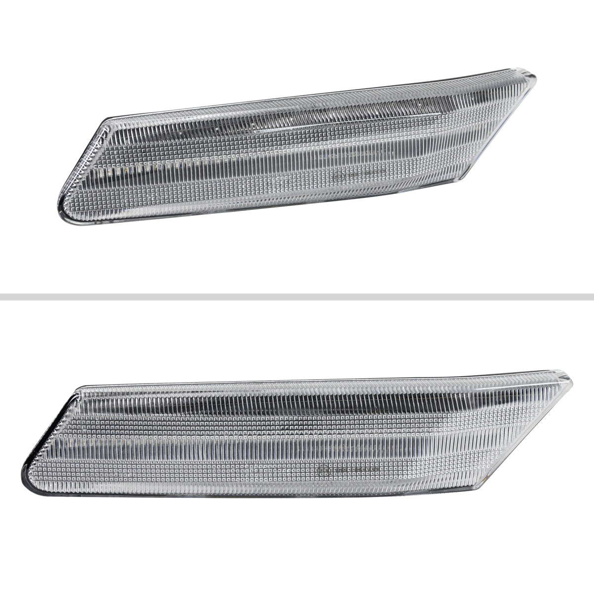 2005-2012 Porsche 911 997 Boxter 987 Sequential LED Front Bumper Side Marker Turn Signal Lights (Chrome Housing / Clear Lens)