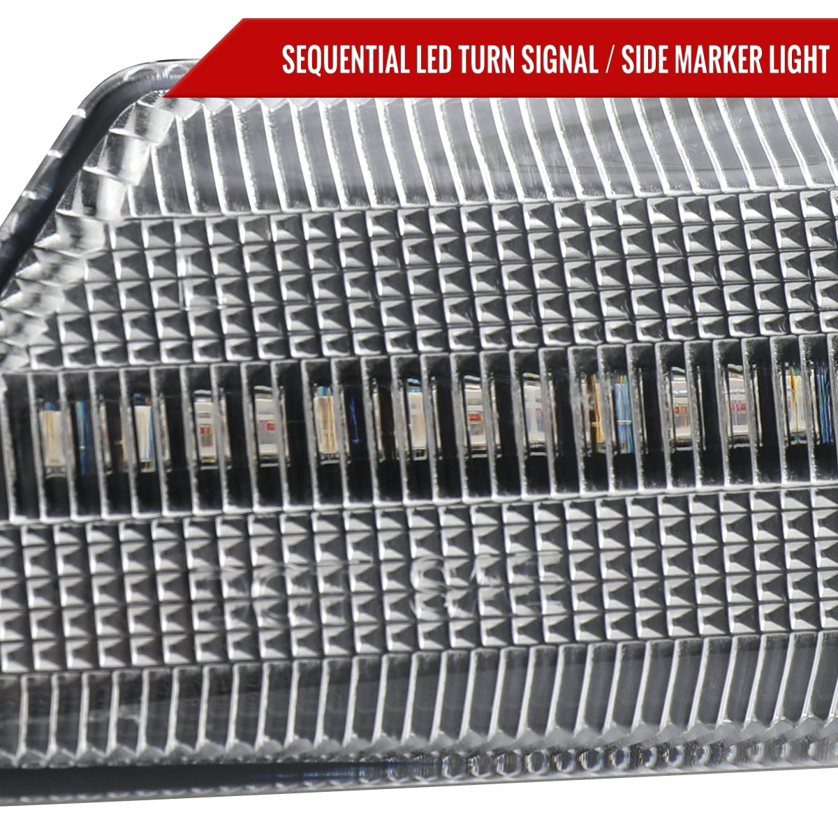 2005-2012 Porsche 911 997 Boxter 987 Sequential LED Front Bumper Side Marker Turn Signal Lights (Chrome Housing / Clear Lens)