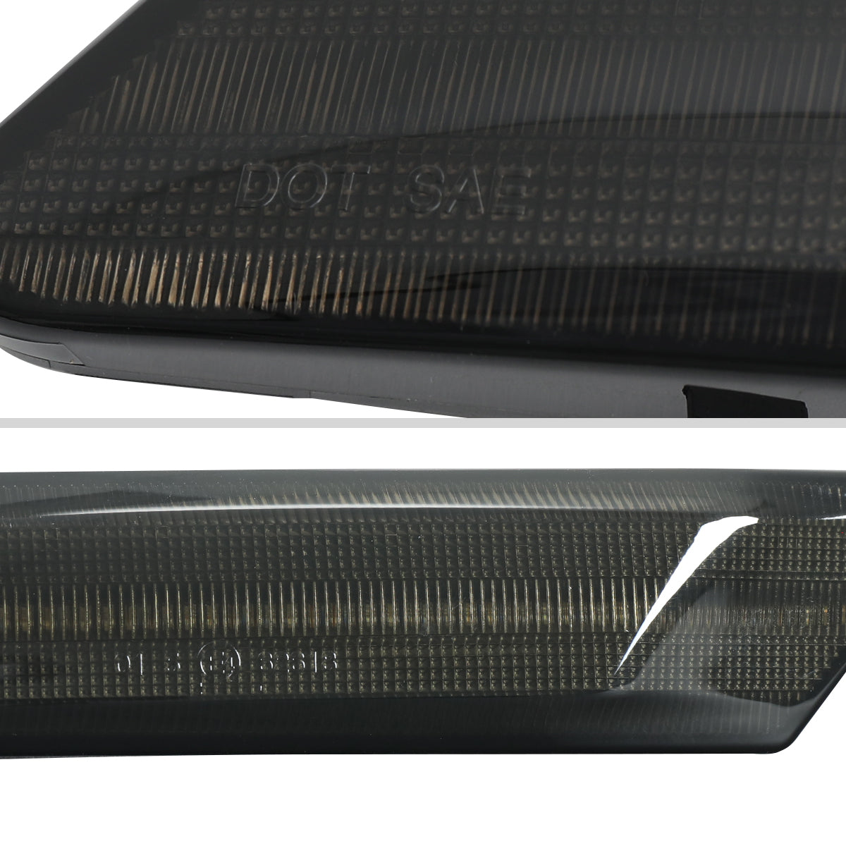 2005-2012 Porsche 911 997 Boxter 987 Sequential LED Front Bumper Side Marker Turn Signal Lights (Chrome Housing / Smoked Lens)