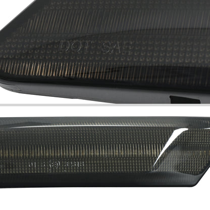 2005-2012 Porsche 911 997 Boxter 987 Sequential LED Front Bumper Side Marker Turn Signal Lights (Chrome Housing / Smoked Lens)