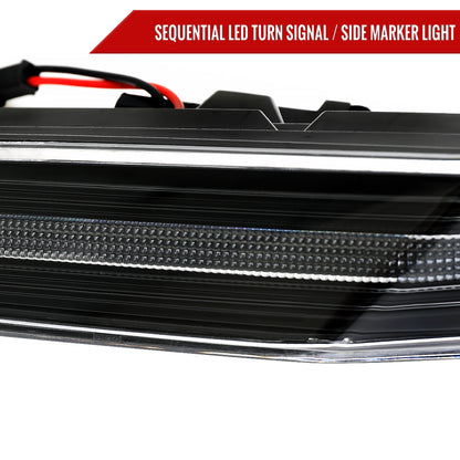 2019-2025 Porsche 911 Carrera Targa Sequential LED Front Bumper Side Marker Turn Signal Lights (Chrome Housing  /Clean Lens)
