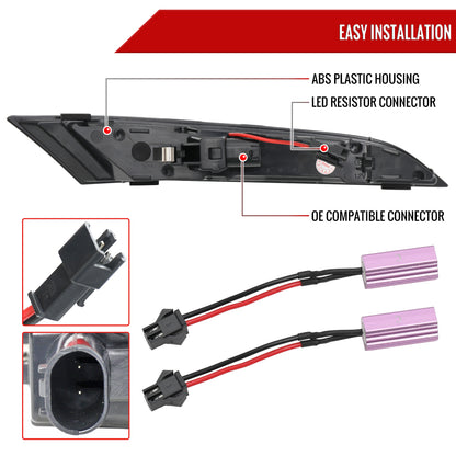 2019-2025 Porsche 911 Carrera Targa Sequential LED Front Bumper Side Marker Turn Signal Lights (Chrome Housing  /Clean Lens)