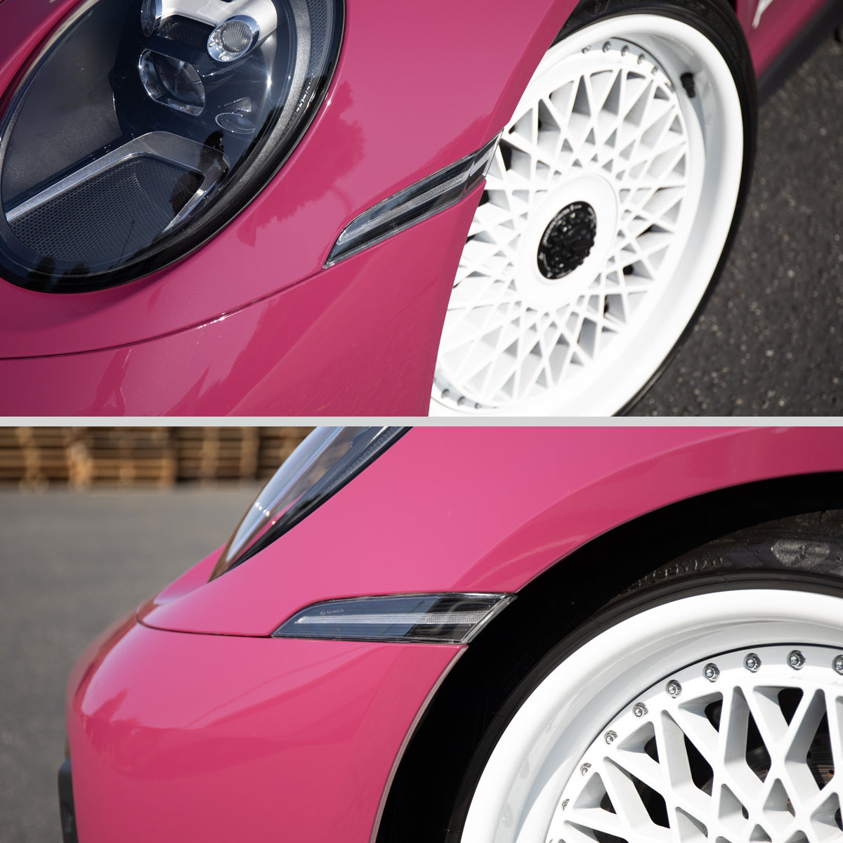2019-2025 Porsche 911 Carrera Targa Sequential LED Front Bumper Side Marker Turn Signal Lights (Chrome Housing  /Clean Lens)