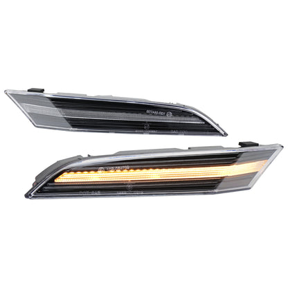2019-2025 Porsche 911 Carrera Targa Sequential LED Front Bumper Side Marker Turn Signal Lights (Chrome Housing  /Clean Lens)