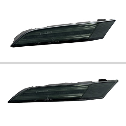 2019-2025 Porsche 911 Carrera Targa Sequential LED Front Bumper Side Marker Turn Signal Lights (Chrome Housing/Smoked Lens)